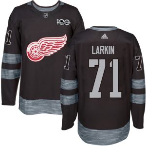 Herren Detroit Red Wings Eishockey Trikot Dylan Larkin #71 Authentic Schwarz 1917-2017 100th Anniversary